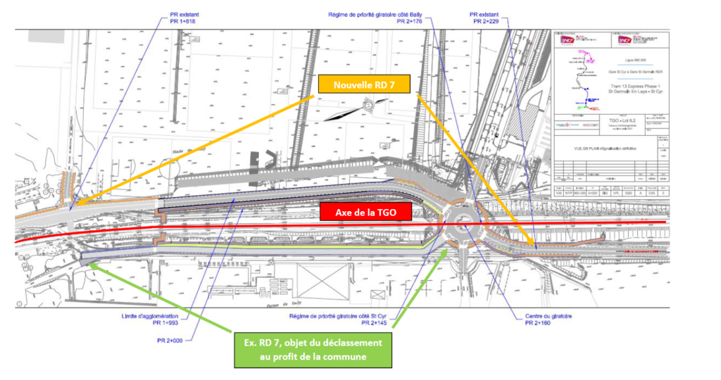 Plan RD7 à Saint-Cyr-l’Ecole – déclassement de l’ancien tracé du PR 1+818 au PR 2+145 dans la voirie communale
